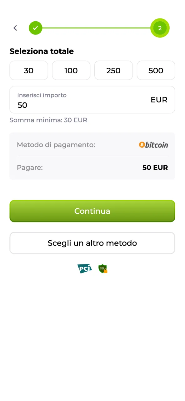 Deposita su Verde Casino scegliendo il metodo preferito in Cassa.